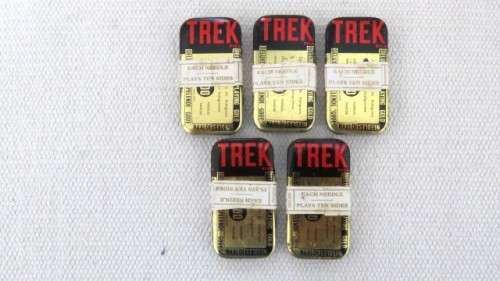 Five Sealed Tins of Vintage Trek `Deluxe Long Playing Gold` Radiogram Needles 100 Needles Per Box