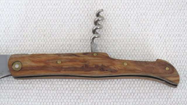 Fabulous Vintage `Lauvergnat Miladiou` Folding Knife With Corkscrew & Wood Handle L: 220 mm