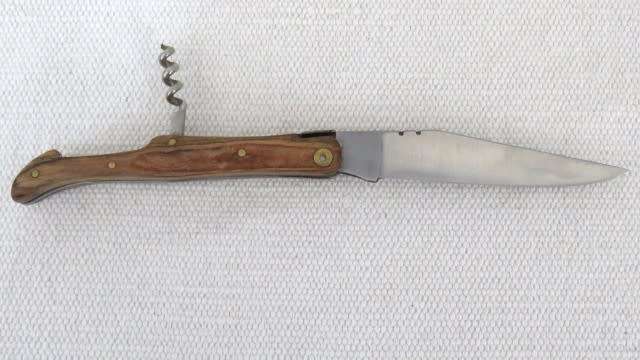Fabulous Vintage `Lauvergnat Miladiou` Folding Knife With Corkscrew & Wood Handle L: 220 mm