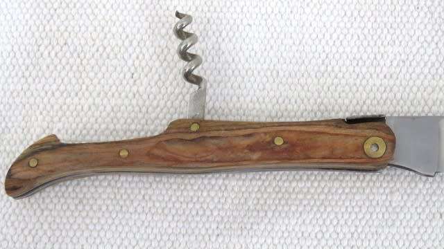 Fabulous Vintage `Lauvergnat Miladiou` Folding Knife With Corkscrew & Wood Handle L: 220 mm