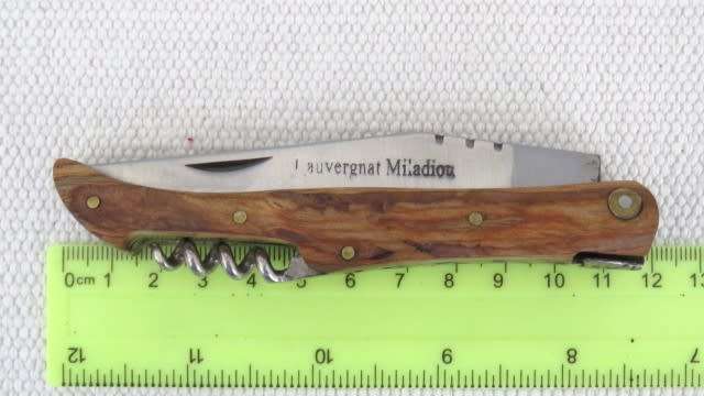 Fabulous Vintage `Lauvergnat Miladiou` Folding Knife With Corkscrew & Wood Handle L: 220 mm