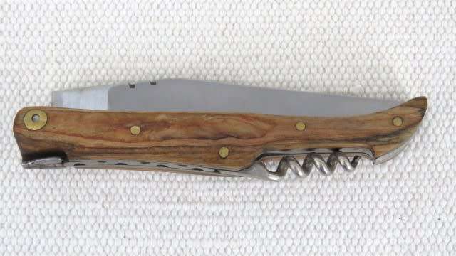 Fabulous Vintage `Lauvergnat Miladiou` Folding Knife With Corkscrew & Wood Handle L: 220 mm