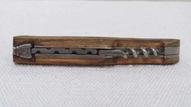 Fabulous Vintage `Lauvergnat Miladiou` Folding Knife With Corkscrew & Wood Handle L: 220 mm