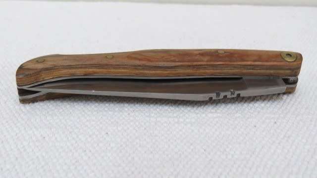 Fabulous Vintage `Lauvergnat Miladiou` Folding Knife With Corkscrew & Wood Handle L: 220 mm