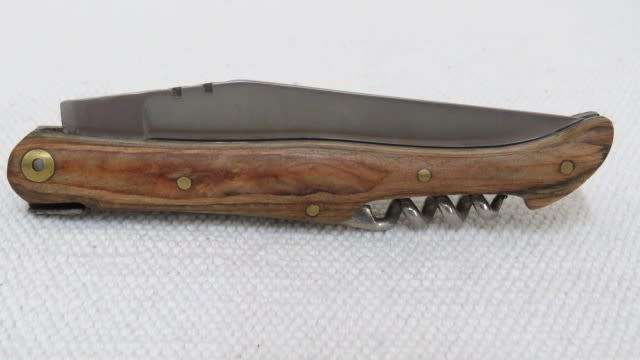 Fabulous Vintage `Lauvergnat Miladiou` Folding Knife With Corkscrew & Wood Handle L: 220 mm
