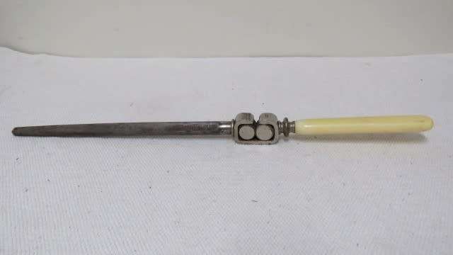 Vintage H.M. Slater Sheffield Rotary Knife Sharpener With Bakelite Handle L: 330 mm SOLD AS IS