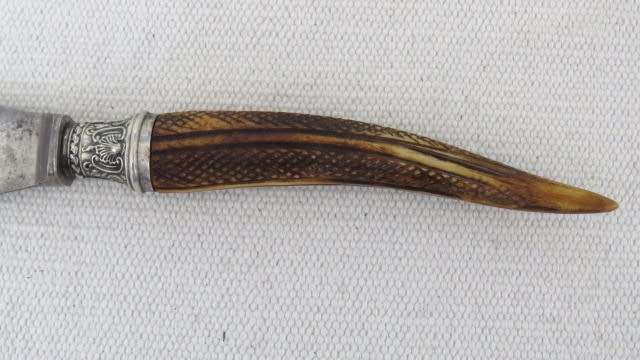 Vintage Bird & Co Imperial Silver Works Sheffield 3 Piece Carving Set Staghorn Handles SOLD AS IS