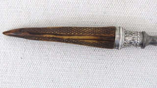 Vintage Bird & Co Imperial Silver Works Sheffield 3 Piece Carving Set Staghorn Handles SOLD AS IS