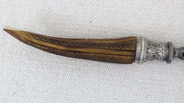 Vintage Bird & Co Imperial Silver Works Sheffield 3 Piece Carving Set Staghorn Handles SOLD AS IS