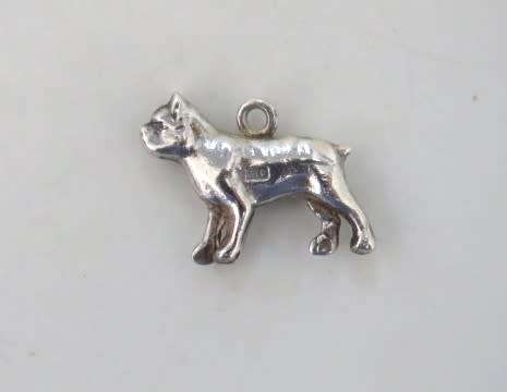 Gorgeous Vintage Solid Sterling Silver 925 Boston Terrier Dog Charm 23 x 12 mm (4.6 g)