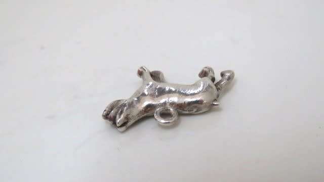 Gorgeous Vintage Solid Sterling Silver 925 Boston Terrier Dog Charm 23 x 12 mm (4.6 g)