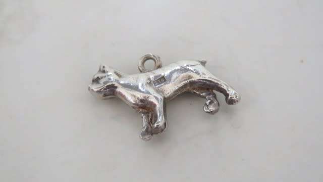 Gorgeous Vintage Solid Sterling Silver 925 Boston Terrier Dog Charm 23 x 12 mm (4.6 g)