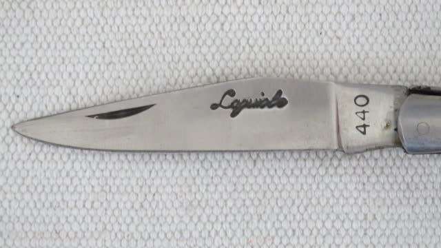 Fabulous Vintage `Laguiole 440` Folding Knife With Corkscrew & Two Tone Wood Handle L: 220 mm