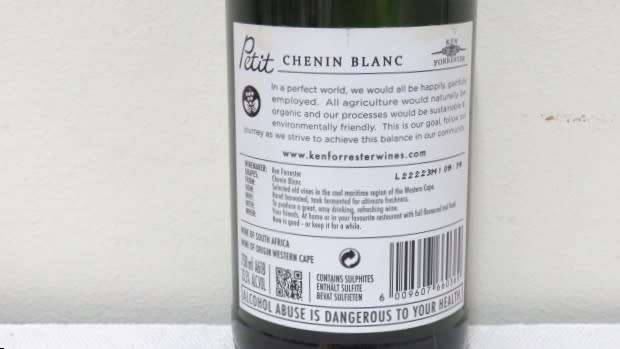 Sealed 750ml Bottle of Ken Forrester Wines 2022 Petit Chenin Blanc