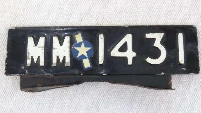 Fantastic Vintage `MM 1431` Motorcycle Metal License Plate 190 x 67 mm SOLD AS IS