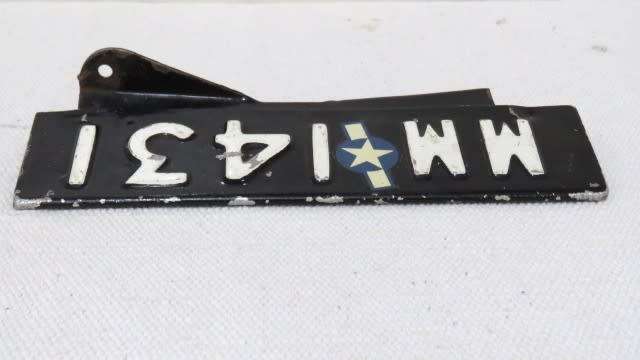 Fantastic Vintage `MM 1431` Motorcycle Metal License Plate 190 x 67 mm SOLD AS IS