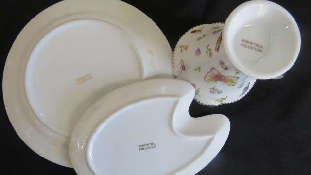 Wiesenthal Collection Tea Cup Trio Butterflies Fine Porcelain