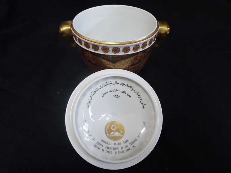 Exceptional Hand Painted Porcelain Lidded Coupe Made in Hutschenreuther Germany
