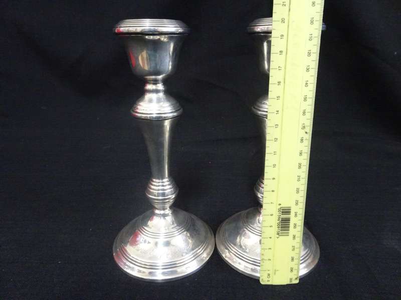 Stunning 1967-68 Birmingham Hallmark Silver Pair Of Candlesticks With Reeded Rims (Read Description)