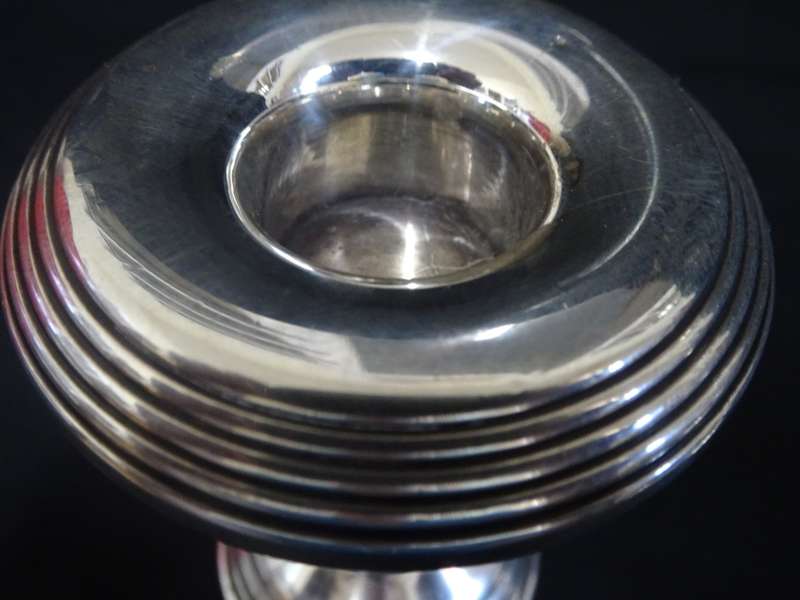 Stunning 1967-68 Birmingham Hallmark Silver Pair Of Candlesticks With Reeded Rims (Read Description)