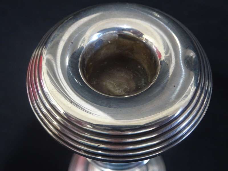 Stunning 1967-68 Birmingham Hallmark Silver Pair Of Candlesticks With Reeded Rims (Read Description)