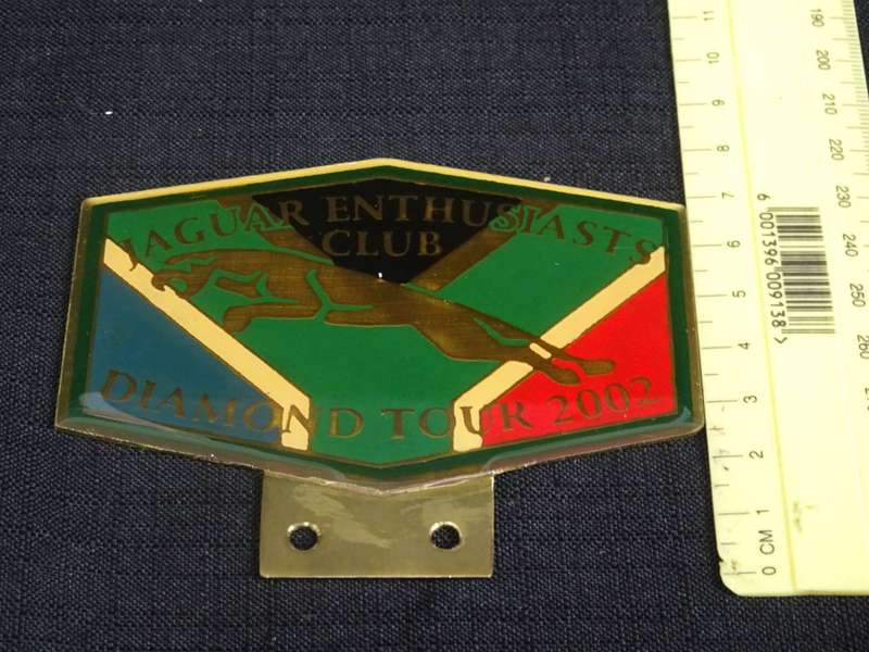 Jaguar Enthusiasts Club, Diamond Tour 2002 Car Badge (H - 7.5cm / B - 10cm)