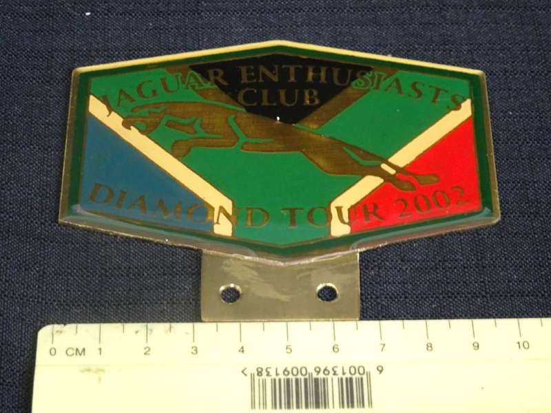 Jaguar Enthusiasts Club, Diamond Tour 2002 Car Badge (H - 7.5cm / B - 10cm)