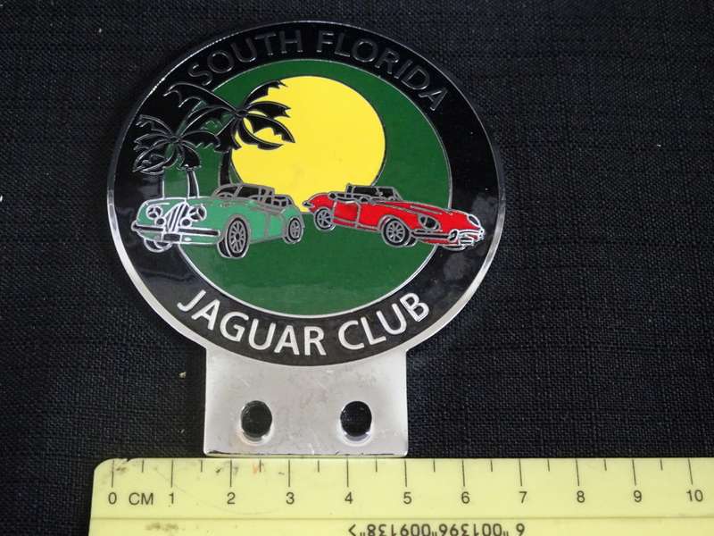 Rare Jaguar Club South Florida No 81 Car Badge In Excellent Condition (H - 8.5cm / B - 7cm)