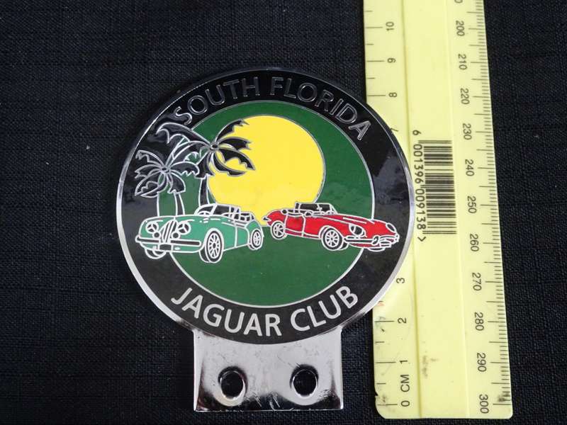 Rare Jaguar Club South Florida No 81 Car Badge In Excellent Condition (H - 8.5cm / B - 7cm)