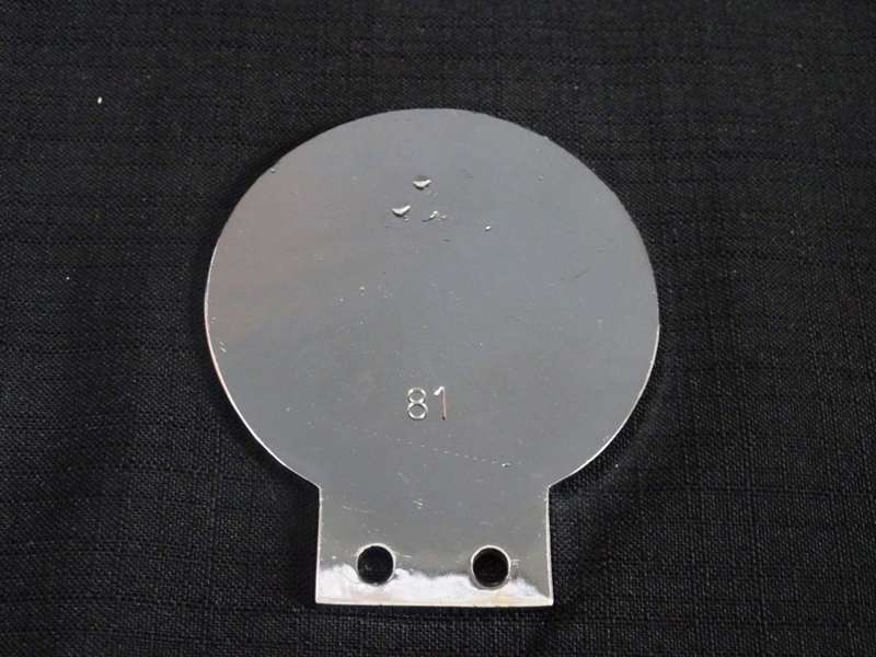 Rare Jaguar Club South Florida No 81 Car Badge In Excellent Condition (H - 8.5cm / B - 7cm)