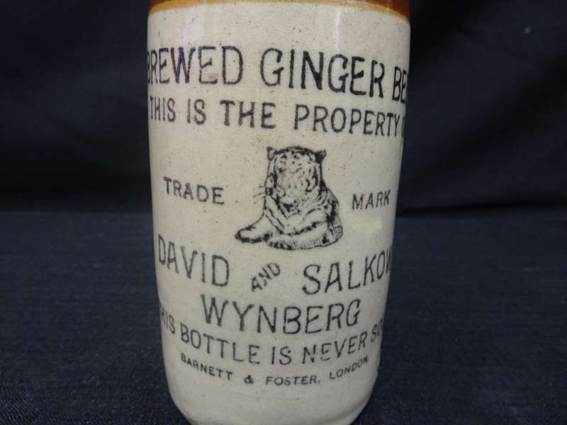 Brewed Ginger Beer Bottle for David and Salkow - Wynberg (See Description) - H - 21,5cm / B - 6cm