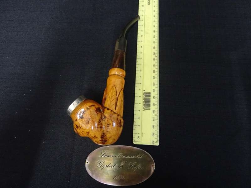Stunning Pre Boere War Period 1874 Lemoenboomwortel Pipe Beloning To Gysbert J. Loftus