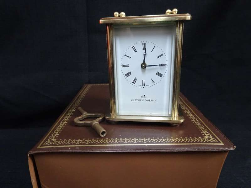 Rare Matthew Norman Carriage Clock, 11 Jewels, Numbered 1754 In Orginal Box