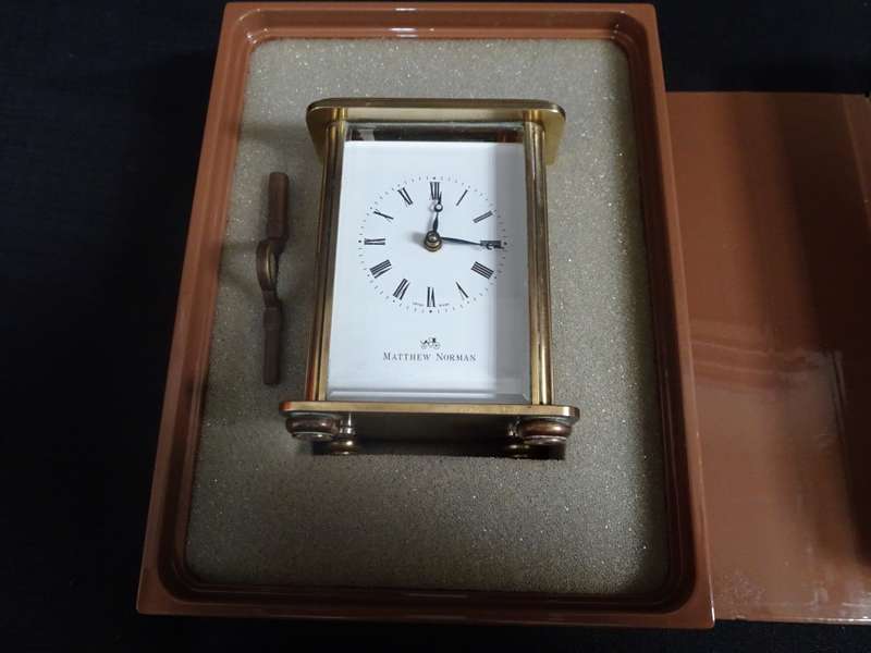 Rare Matthew Norman Carriage Clock, 11 Jewels, Numbered 1754 In Orginal Box
