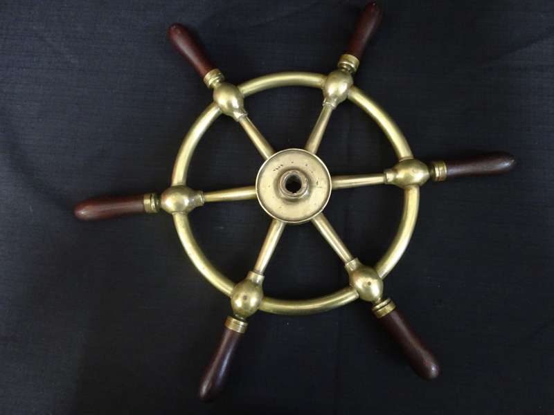 Stunning Vintage Brown Bros. & Co. Rosebank Ironworks Edinburgh Ships Wheel