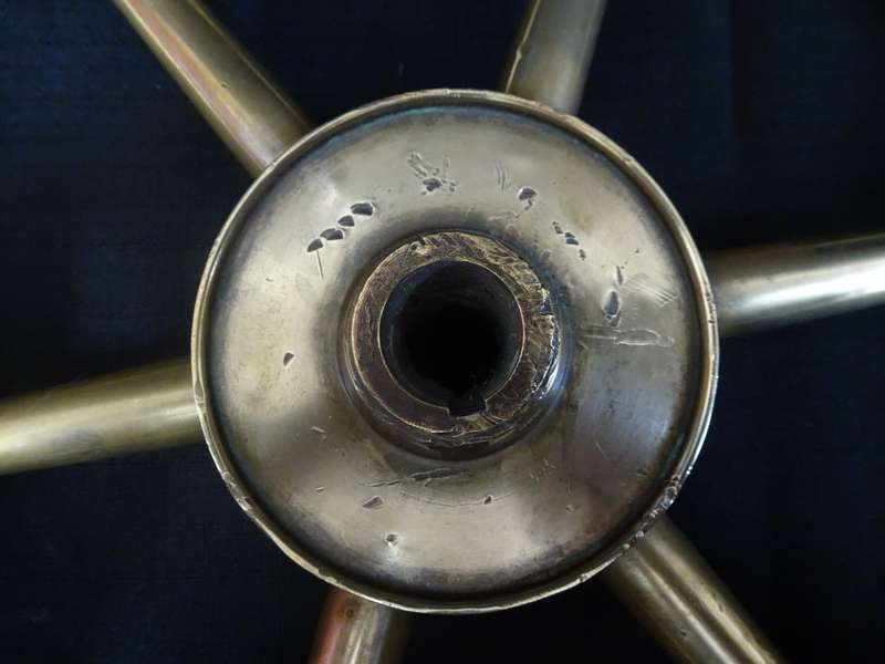 Stunning Vintage Brown Bros. & Co. Rosebank Ironworks Edinburgh Ships Wheel