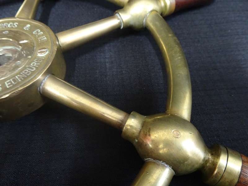 Stunning Vintage Brown Bros. & Co. Rosebank Ironworks Edinburgh Ships Wheel
