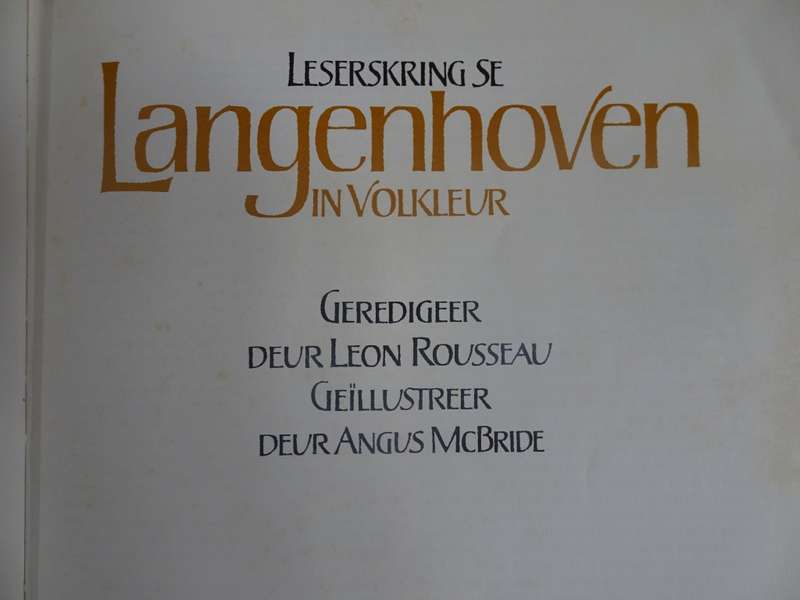 Leserskring Se Langenhoven In Volkleur Geredigeer Deur Leon Rousseau