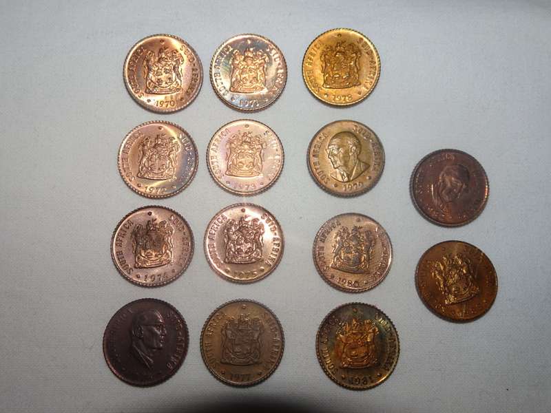 Republic Of South Africa Half Cent Coins 1970 - 1983