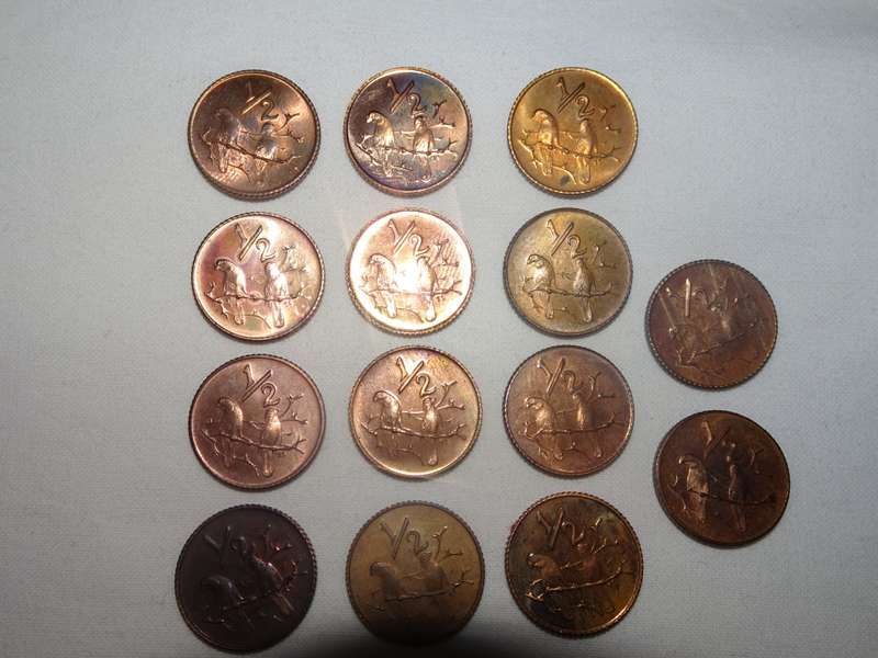 Republic Of South Africa Half Cent Coins 1970 - 1983