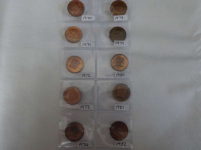Republic Of South Africa Half Cent Coins 1970 - 1983