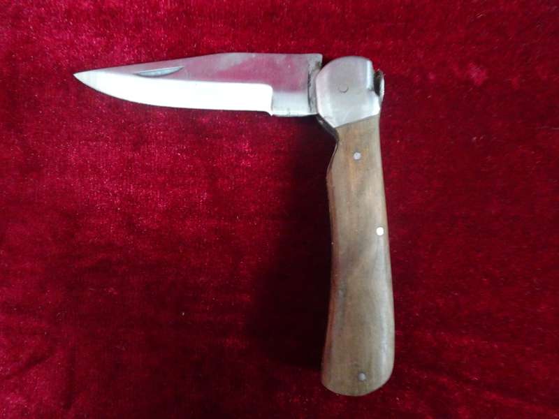 Vintage Pocket Folding Knife With Wood Handle