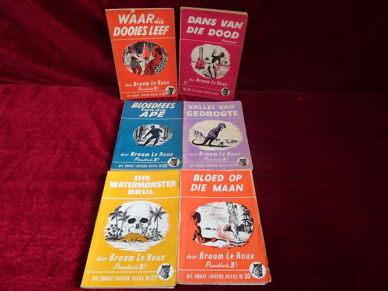 Ses Vintage 1950`s Die Swart Luiperd Reeks - Slap Hand Boekies (Sien Beskrywing)