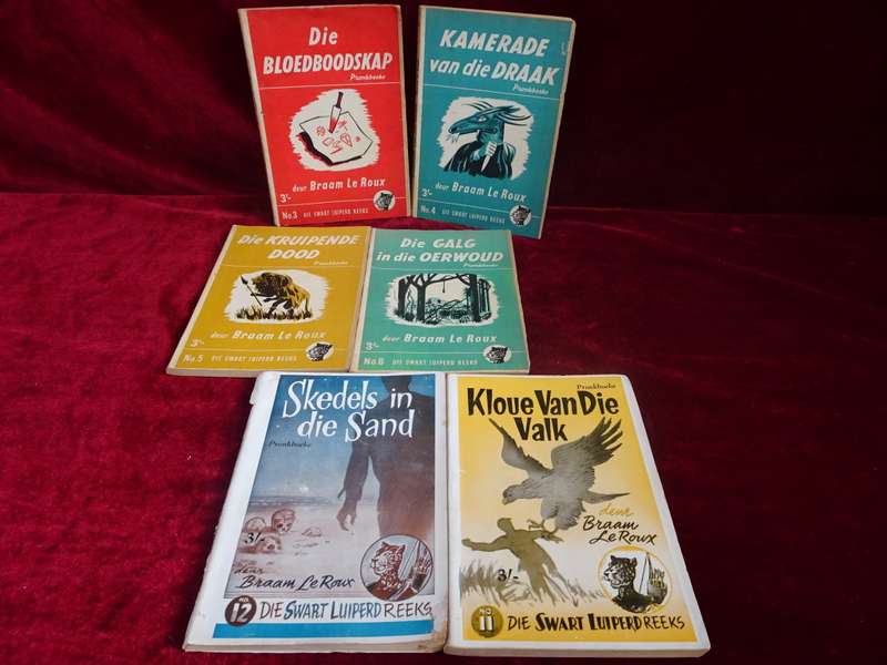 Ses Vintage 1950`s Die Swart Luiperd Reeks - Slap Hand Boekies (Sien Beskrywing)