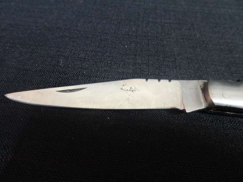 Vintage Laguiole Folding Pocket Knife With Wooden Handle - Name On Blade Not Very Clear