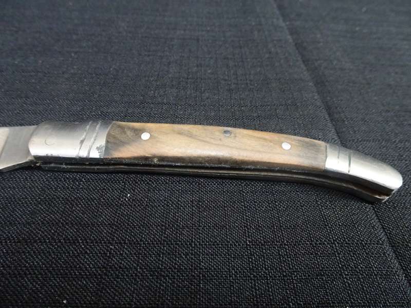 Vintage Laguiole Folding Pocket Knife With Wooden Handle - Name On Blade Not Very Clear