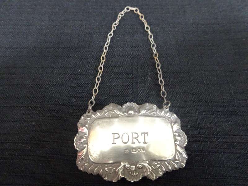 Vintage Sterling Silver London 1972-73 Hallmarked Port Decanter Label - 10.4 Grams