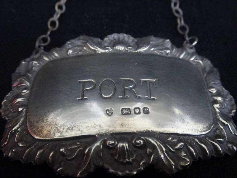 Vintage Sterling Silver London 1972-73 Hallmarked Port Decanter Label - 10.4 Grams