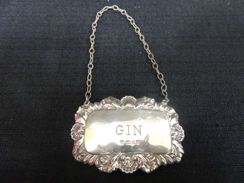 Vintage Sterling Silver London 1972-73 Hallmarked Whiskey Decanter Label - 10.4 Grams