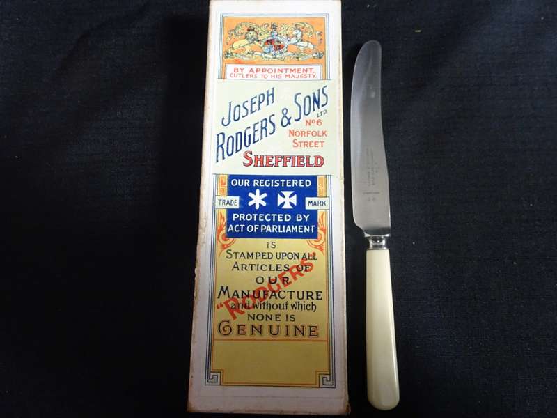 Stunning Antique Set Of Six Joseph Rodgers & Sons Backalite Handle Knives Made In England